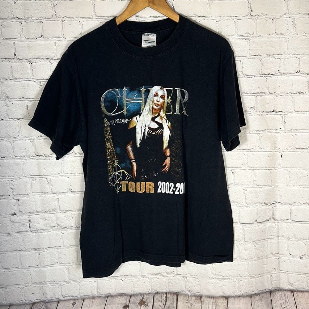 Vintage Cher 2002-2003 Living Proof Farewell Tour Double Side T-Shirt‎ Size L